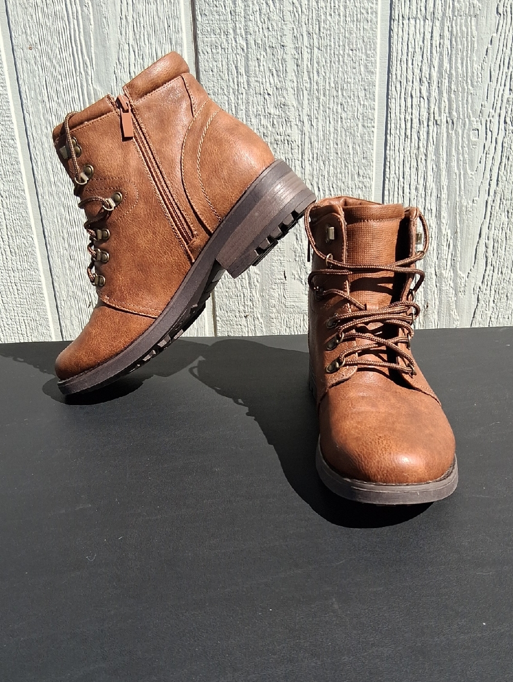 torrid Brown Lace-Up Combat Ankle Boots
